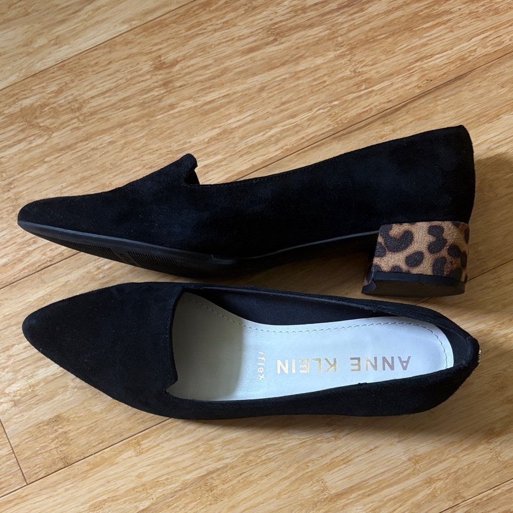 Anne Klein iflex Loafers with Leopard Heel